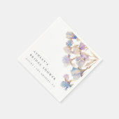 エレガントなアイリス ブライダルシャワー スタンダードカクテルナプキン (角)