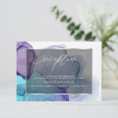 エレガントなアクアとディープパープルのレセプション招待状 招待状 (スタンド正面)