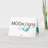 エレガントなアクアの装飾が施されたビジネス感謝カード サンキューカード (裏面)