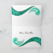 エレガントなアクアの装飾が施されたビジネス感謝カード サンキューカード (内部)