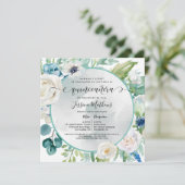 エレガントなアクアターコイズのキンセアニェラへのご招待状Ⅰ 招待状 (スタンド正面)