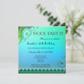 エレガントなアクアプールパーティーの招待状 招待状 (スタンド正面)