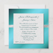 エレガントなアクアマリンとシルバーのパーティー招待状 招待状 (裏面)