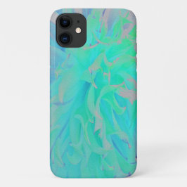 エレガントなアクアマリン グリーン ブルーダリアの花 iPhone 11 ケース