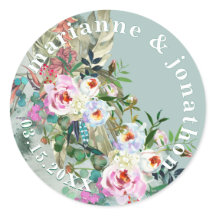 エレガントなアクアマリン 水彩フラワーの華やかなデザイン