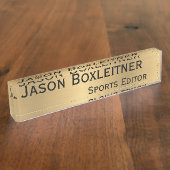 エレガントなアクリルの金ゴールドの名札 デスクネームプレート (側面)