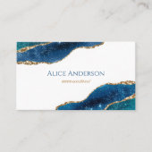 エレガントなアゲートギャラクシー ブルーゴールド 会計士 ビジネス 名刺 (正面)