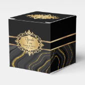 エレガントなアゲート大理石 ブラックとゴールド フェイバーボックス (正面サイド)