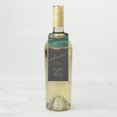 エレガントなアゲート エメラルドグリーン ゴールド ウェディング ウェルカム ボトルネックタグ (ボトル)