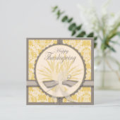 エレガントなアザミおよびムギの感謝祭 招待状 (スタンド正面)