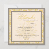 エレガントなアザミおよびムギの感謝祭 招待状 (裏面)