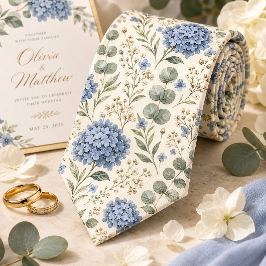 エレガントなアジサイとユーカリの結婚式 ネクタイ