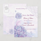 エレガントなアジサイの結婚式のSave the Dateポストカード 案内ポストカード (正面/裏面)