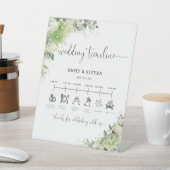 エレガントなアジサイの結婚式タイムラインサイン 台座サイン (インサイチュ)