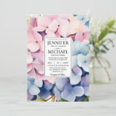 エレガントなアジサイの結婚式招待状 招待状 (スタンド正面)