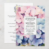 エレガントなアジサイの結婚式招待状 招待状 (正面/裏面)