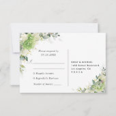 エレガントなアジサイの結婚式RSVPカード 出欠カード (裏面)