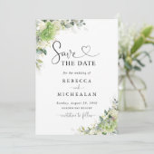 エレガントなアジサイの結婚式Save The Date 招待状 (スタンド正面)