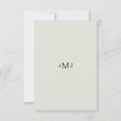 エレガントなアジサイ ミント 結婚式 お礼 モノグラム サンキューカード (裏面)