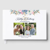 エレガントなアニバーサリー・ウォーターカラー・フラワーズ　２つの写真 ゲストブック (正面)