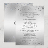 エレガントなアニバーサリー ハーツ YEARS INTO FOREVER 招待状 (正面/裏面)