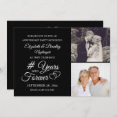 エレガントなアニバーサリー ハート YEARS INTO FOREVER フォト 招待状 (正面/裏面)
