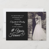エレガントなアニバーサリー ハート YEARS INTO FOREVER フォト 招待状 (正面)