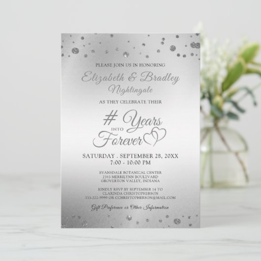 エレガントなアニバーサリー ハート YEARS INTO FOREVER 招待状 (スタンド正面)