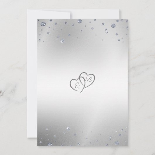 エレガントなアニバーサリー ハート YEARS INTO FOREVER 招待状 (裏面)