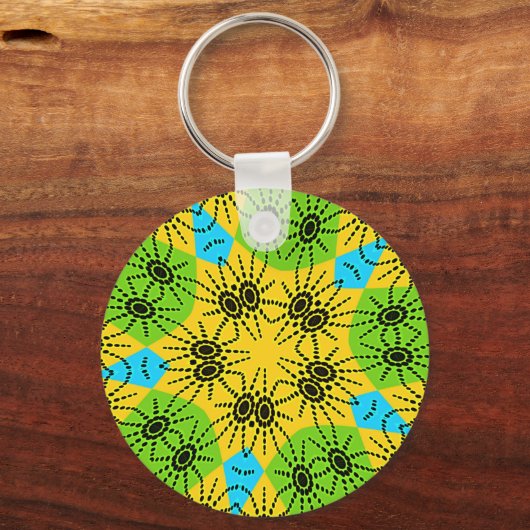 エレガントなアフリカのスパイダーモチーフのベクターアートプリント! キーホルダー (正面)