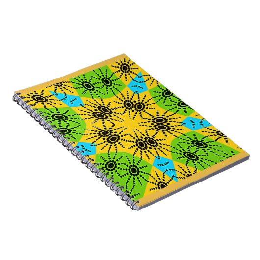 エレガントなアフリカのスパイダーモチーフのベクターアートプリント！ ノートブック (右側)