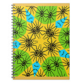 エレガントなアフリカのスパイダーモチーフのベクターアートプリント！ ノートブック (正面)