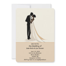 エレガントなアフリカ系アメリカ人結婚式の招待状
