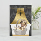 エレガントなアフリカ系アメリカ人 エスニック ベビーシャワー 招待状 (スタンド正面)