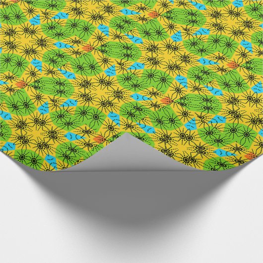 エレガントなアフリカ風のスパイダートラディショナルモチーフ ラッピングペーパー (角)