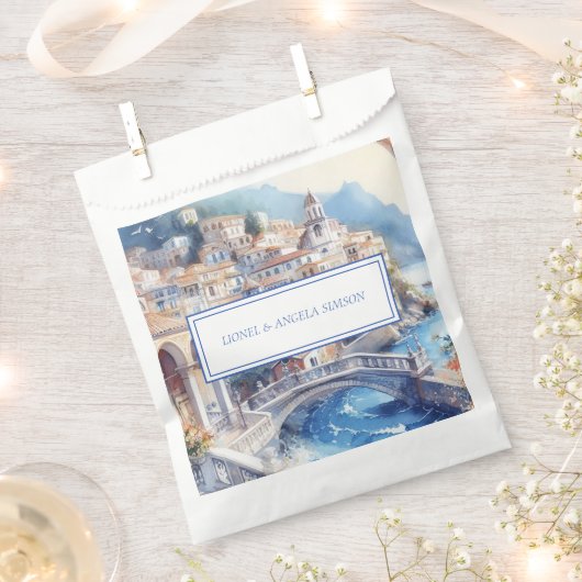 エレガントなアマルフィーコーストの景色 イタリア フェイバーバッグ (クリップ留めされた状態)