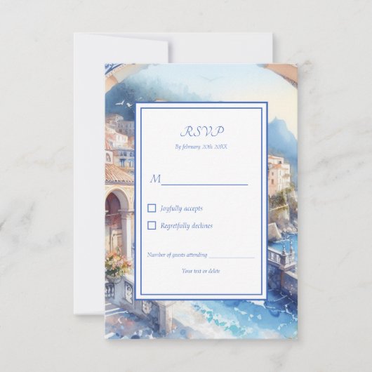 エレガントなアマルフィーコースト イタリア 出欠カード (正面)