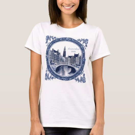 エレガントなアムステルダムのお土産 Tシャツ (正面)