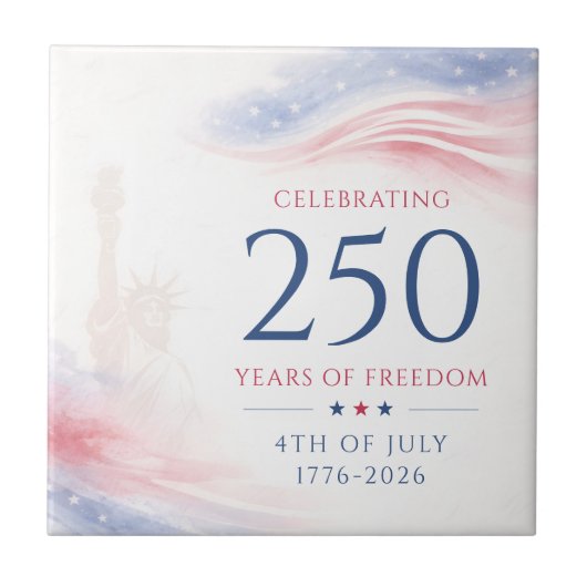 エレガントなアメリカ独立250周年記念日 7月4日 タイル (正面)