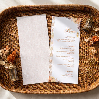エレガントなアラビア風ランプ フローラル ウェディング メニュー