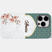 エレガントなアラベスクアーチ | ディープティール＆ゴールド Case-Mate iPhoneケース (裏面 (横))