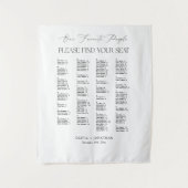 エレガントなアルファベット生地の結婚式着席表 タペストリー (正面)