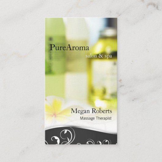 エレガントなアロマセラピーのスパのスキンケアのマッサージのサロン 予約カード (正面)