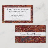 エレガントなアンティークのマーブル紙バーガンディおよび金ゴールド 名刺 (正面/裏面)