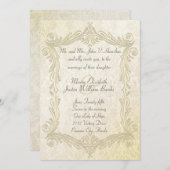 エレガントなアンティークの刺激を受けたな結婚式招待状 招待状 (正面/裏面)