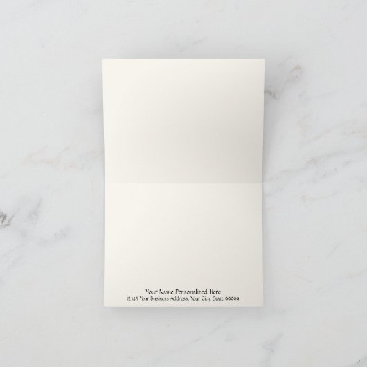 エレガントなアンティークゴールドのバロック様式の感謝のメッセージカード サンキューカード (内部)