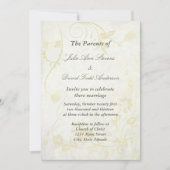 エレガントなアンティークホワイト ヴィンテージウェディング 招待状 (正面)