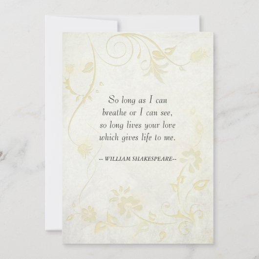 エレガントなアンティークホワイト ヴィンテージウェディング 招待状 (裏面)