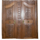 エレガントなアンティーク彫刻ワードローブのシャワーカーテン シャワーカーテン (正面)