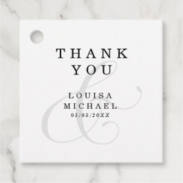 エレガントなアンパサンドの感謝を込めたウェディング フェイバータグ